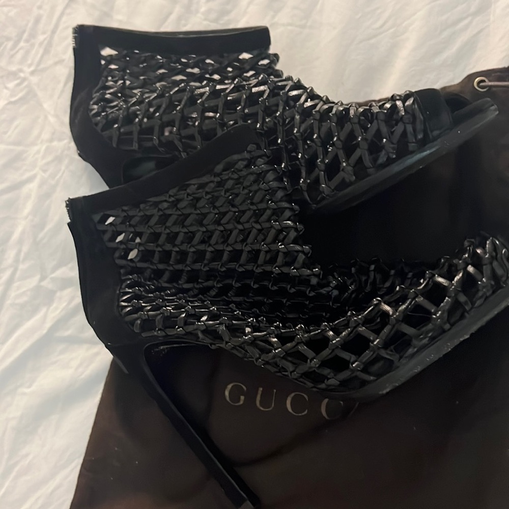 Gucci Mesh Open Toes Ankle Shoes